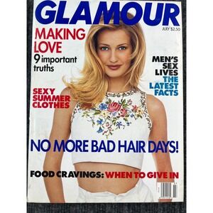 Vtg GLAMOUR Magazine July 1993 Karen‎ Mulder Cover Vintage 90s Retro Fashion Ads